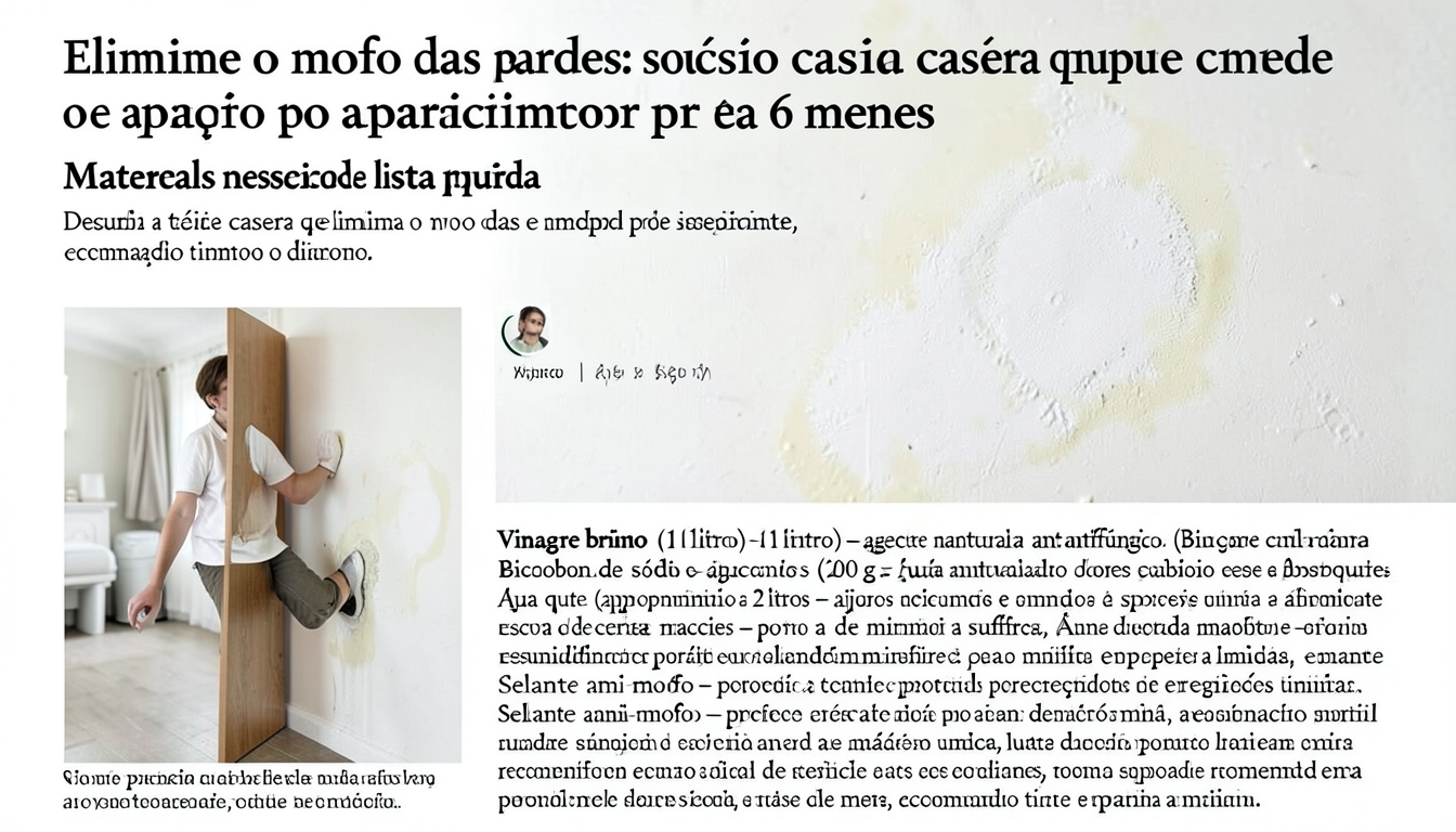 Como eliminar o mofo das paredes de forma caseira e garantir proteção por até 6 meses - Materiais necessários lista rápida